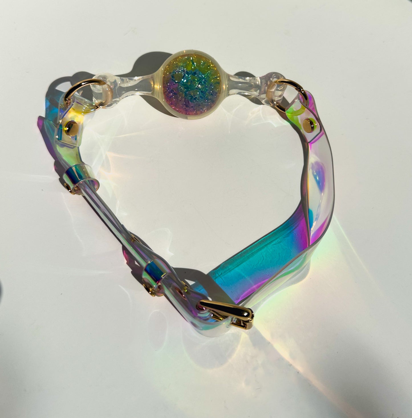 Rainbow Prism Silicone Ball Gag – Soft-Bite, Crystal Core Restraint