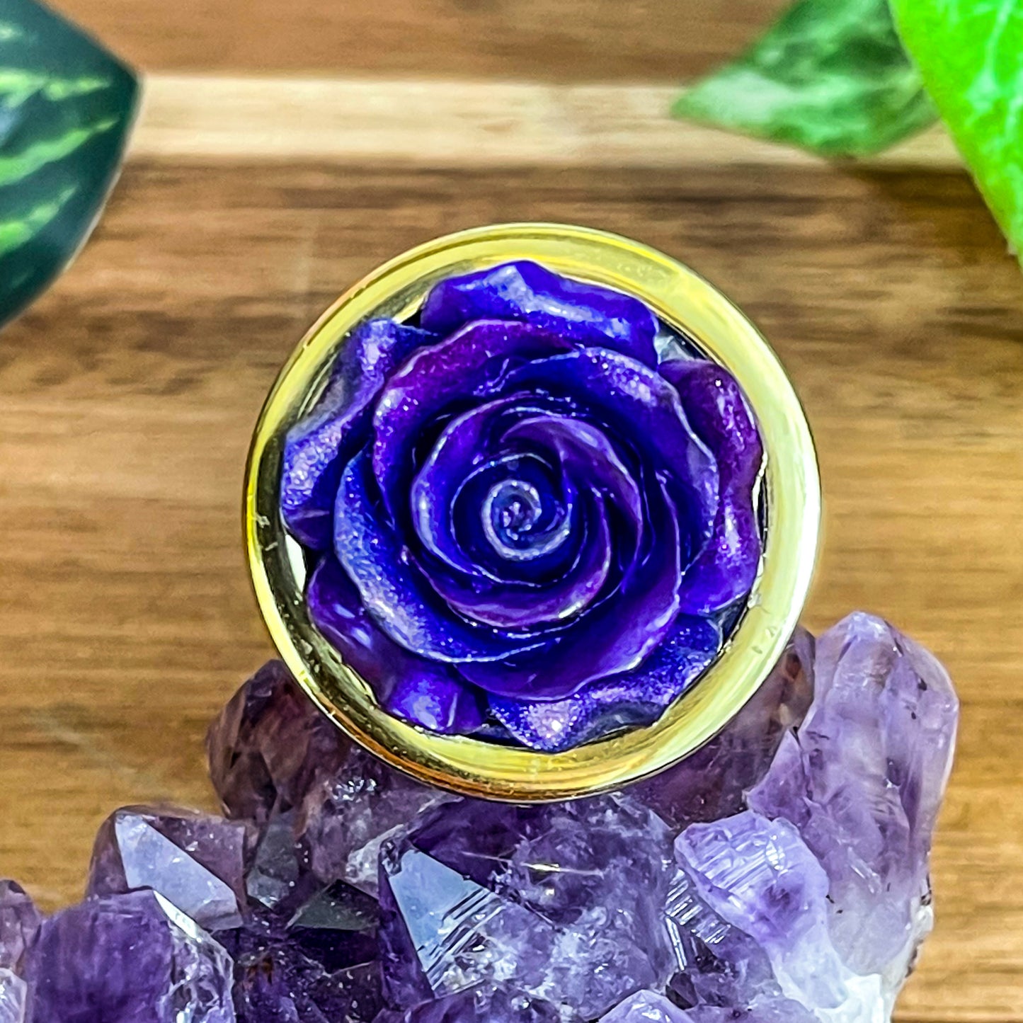 Iridescent Rose Plug Gold