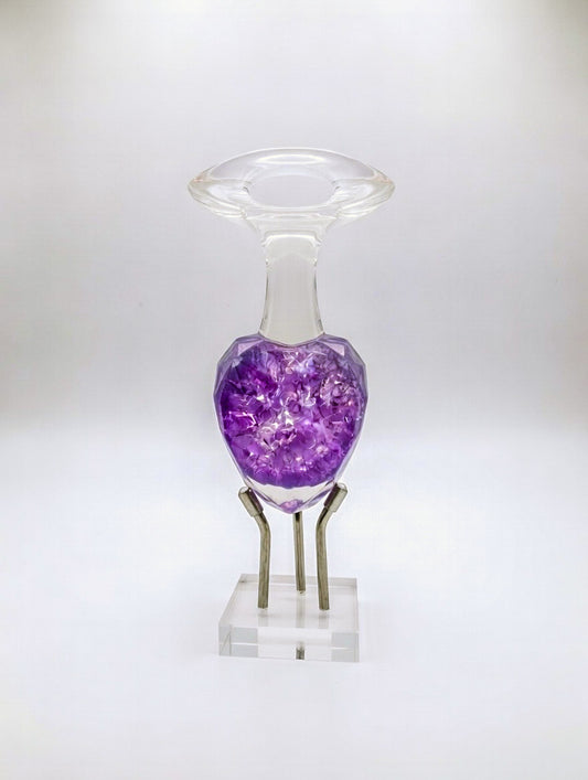 Violet Crystal Heart Butt Plug