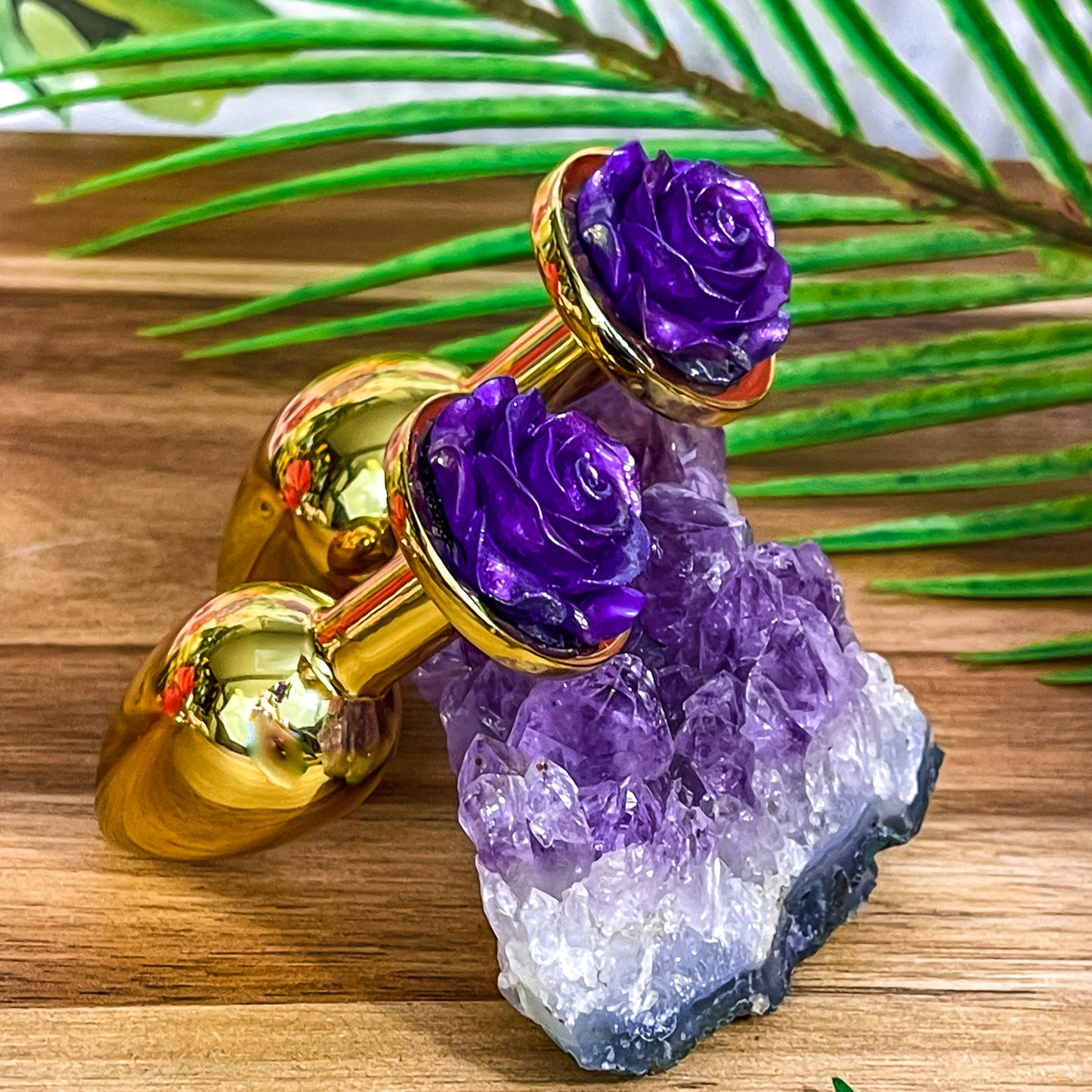 Iridescent Rose Plug Gold