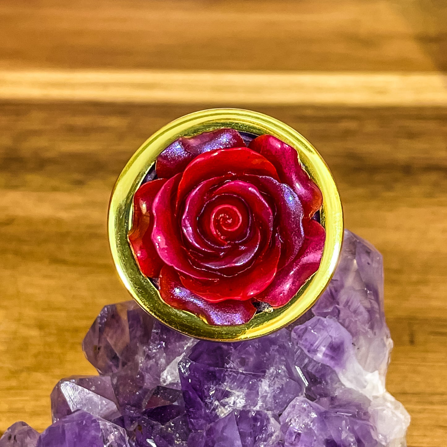 Iridescent Rose Plug Gold