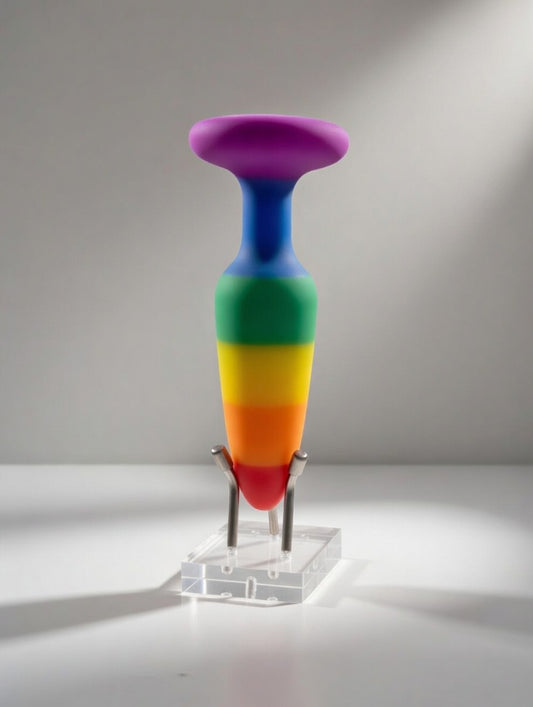 Rainbow Gradient Silicone Butt Plug