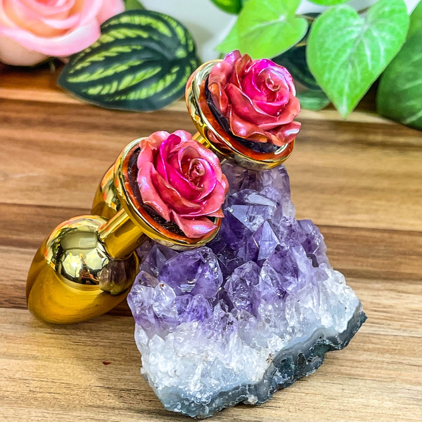 Iridescent Rose Plug Gold