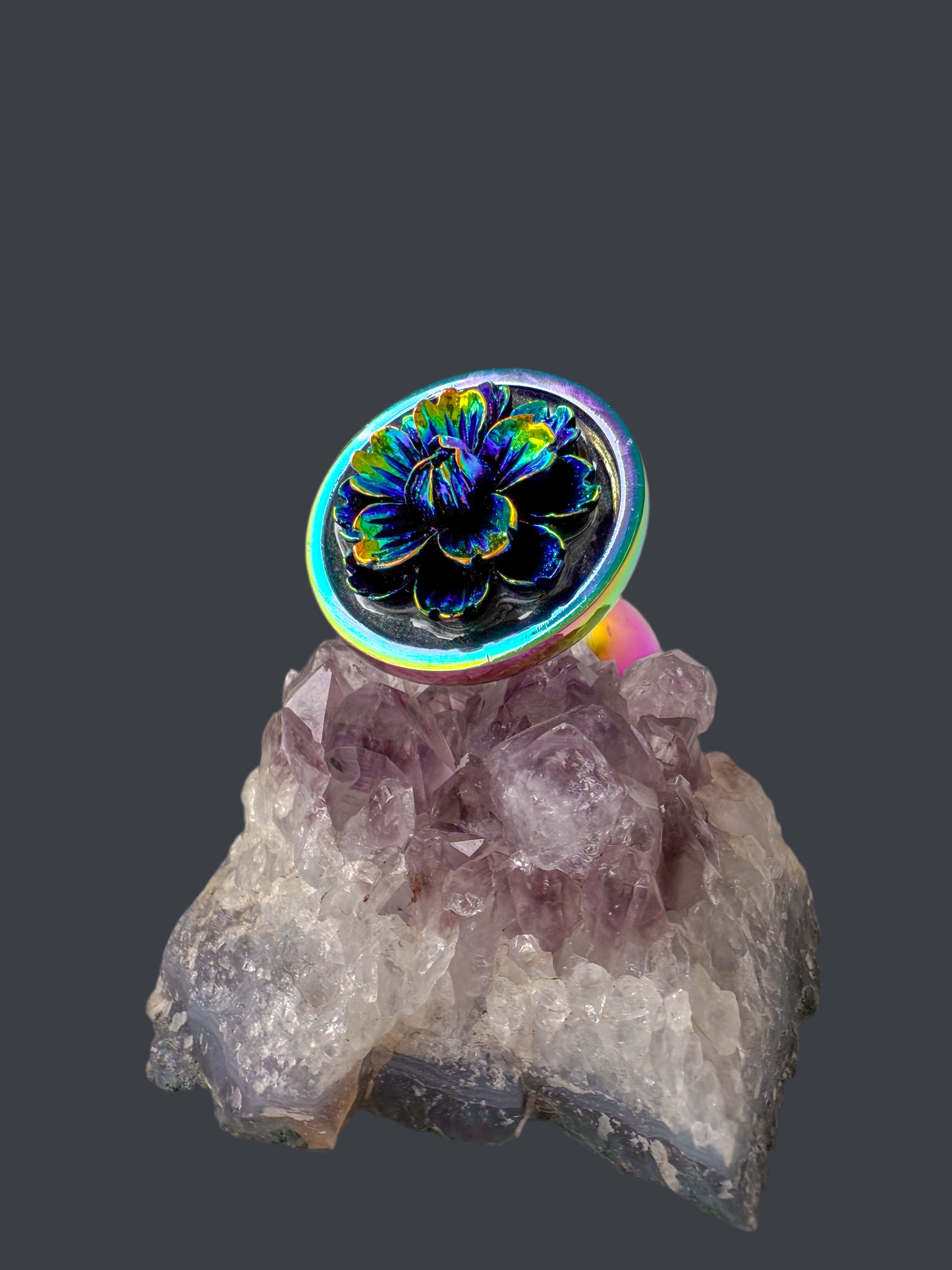 Black Lotus Iridescent Rainbow Butt Plug – Dark Spring Awakens