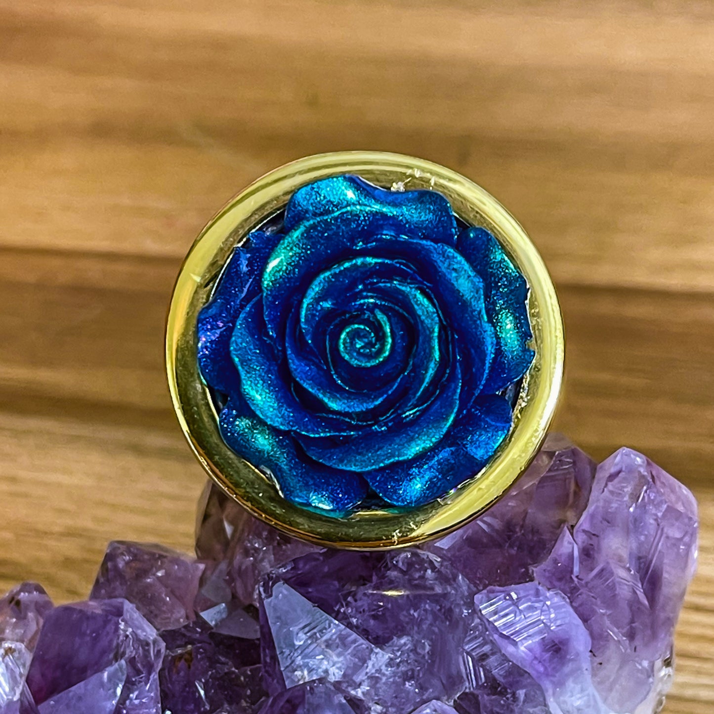 Iridescent Rose Plug Gold