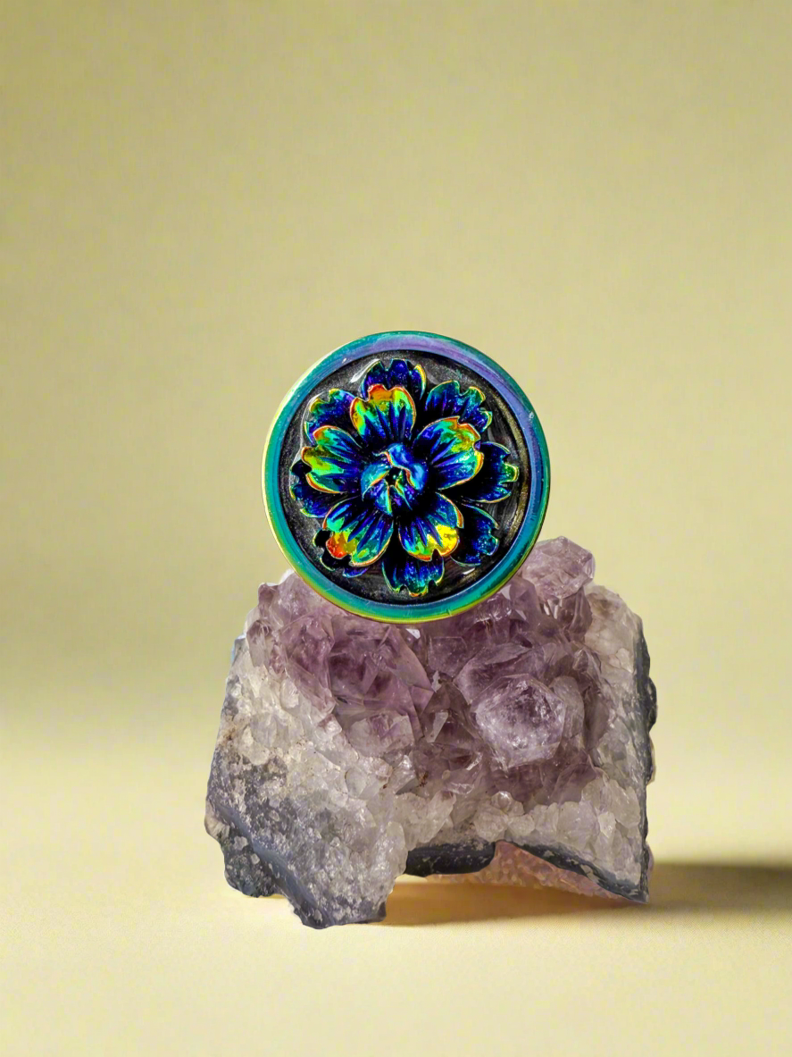 Black Lotus Iridescent Rainbow Butt Plug – Dark Spring Awakens