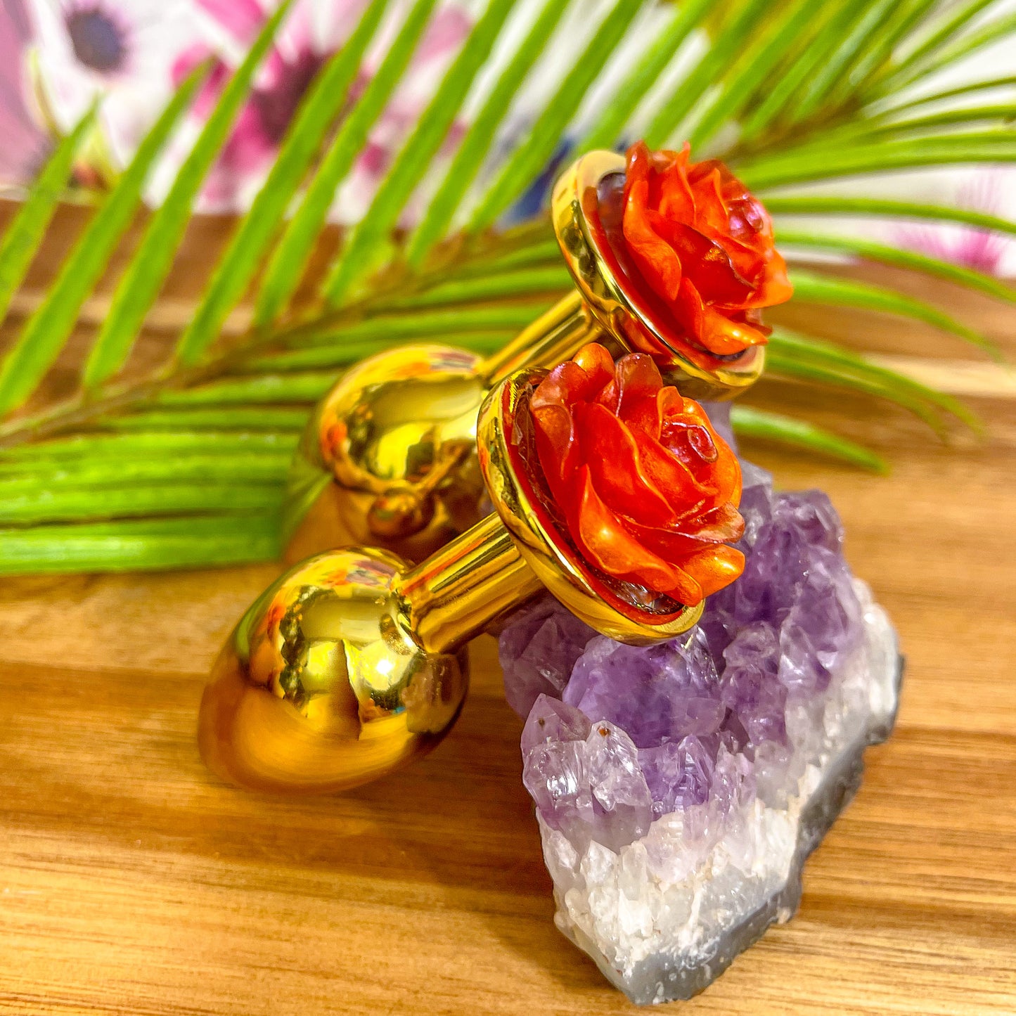 Iridescent Rose Plug Gold