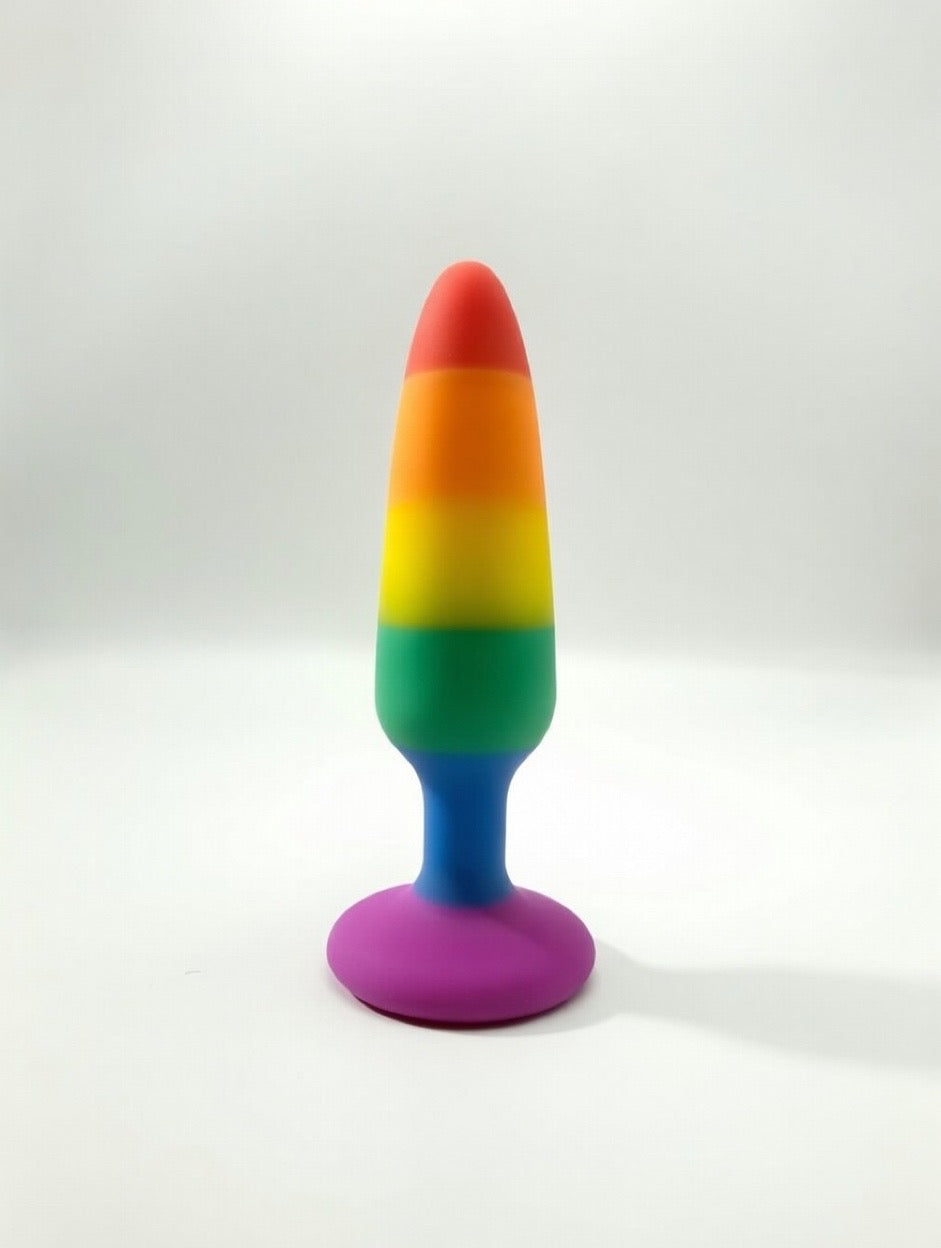 Rainbow Gradient Silicone Butt Plug