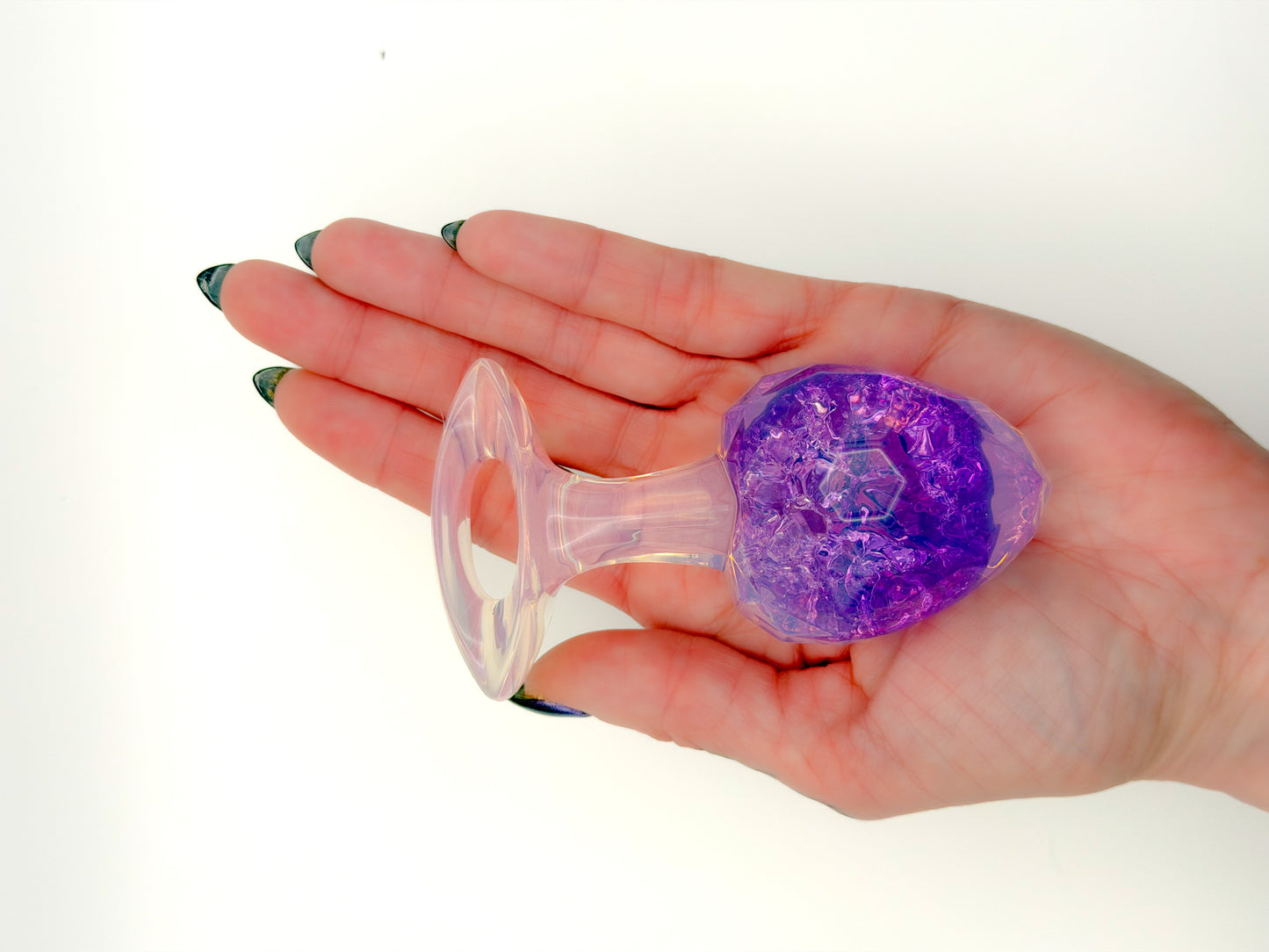 Violet Crystal Heart Butt Plug