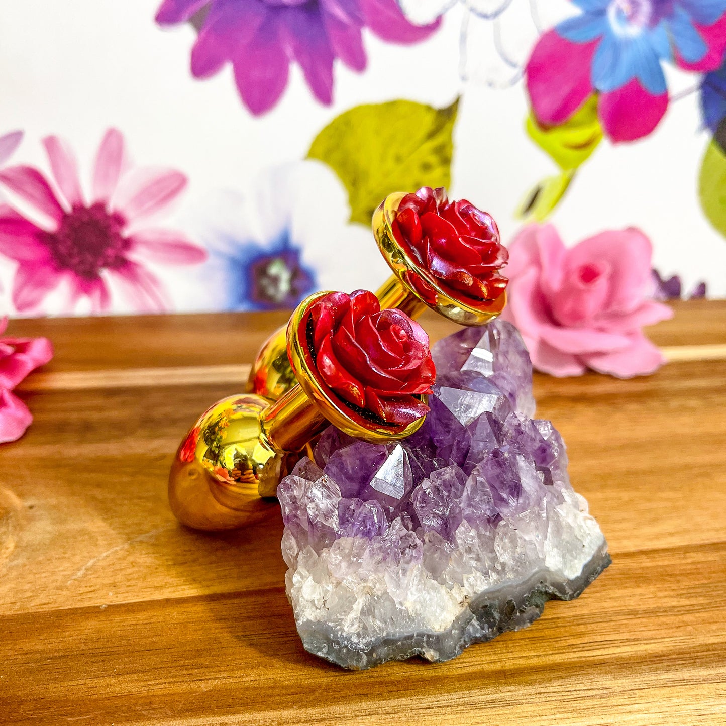 Iridescent Rose Plug Gold