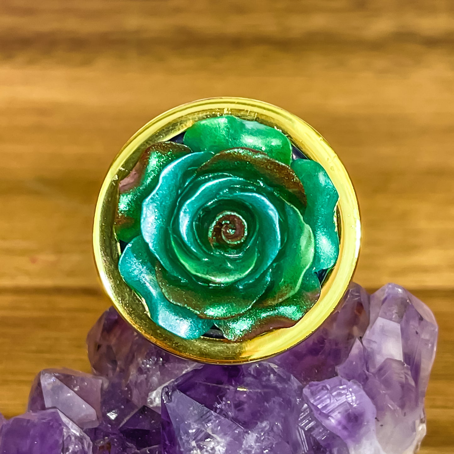 Iridescent Rose Plug Gold