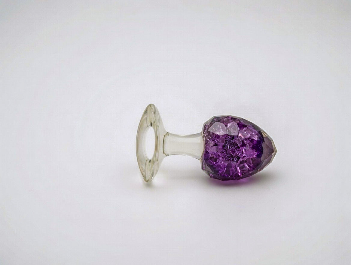 Violet Crystal Heart Butt Plug