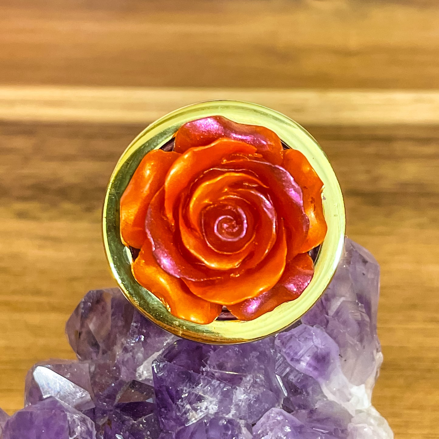 Iridescent Rose Plug Gold