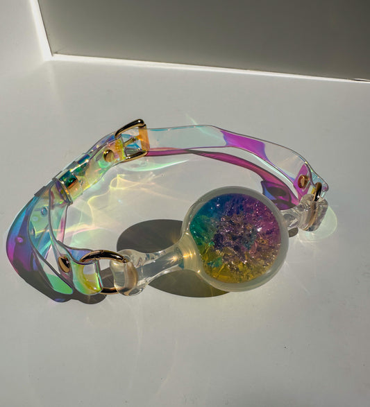 Rainbow Prism Silicone Ball Gag – Soft-Bite, Crystal Core Restraint